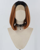 Ombre Brown Short Synthetic lace Front Wig WT078