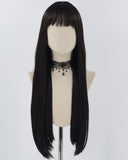 28Inch Long Black Straight Synthetic Wig HW580