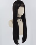 28Inch Long Black Straight Synthetic Wig HW580