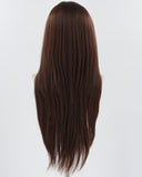 30 Inch Long Brown Synthetic Wig HW554