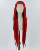 30 Inch Long Red Synthetic Lace Front Wig WW842