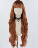 30 Inch Long Ombre Brown Synthetic Wig HW571