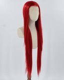 30 Inch Long Red Synthetic Lace Front Wig WW842