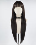 32Inch Long Black Straight Synthetic Wig HW460