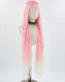 40Inch Long Pink Ombre Curly Synthetic Wig HW514