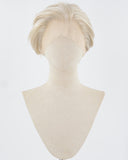 White Blonde Short Synthetic Lace Front Wig MW014