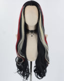 Black Blonde Red Synthetic Lace Front Wig WW789