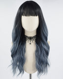 Black Ombre Blue Synthetic Wig HW436