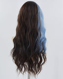 Brown Blue Curly Synthetic Wig HW547