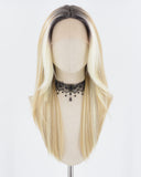 Ombre Blonde Strunk Stripe Synthetic Lace Front Wig WW700-1