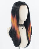 Black Ombre Rainbow Synthetic Lace Front Wig WW712