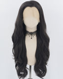 Natural Black Long Wavy Synthetic Lace Front Wig WW734