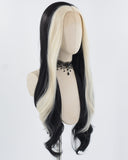 Platinum Blonde Black Synthetic Lace Front Wig WW788