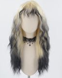 Blonde Ombre Black Curly Synthetic Wig HW494