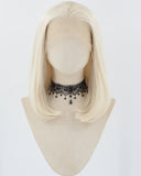 Short Platinum Blonde Synthetic Lace Front Wig WT073