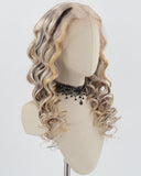 22Inch Blonde Brown Human Hair Wig HT035