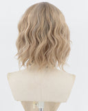 Ombre Blonde Brown Short Curly Synthetic Lace Front Wig WW726