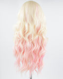 Blonde Pink Wavy Synthetic Wig HW435