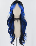 Blue Black Synthetic Wig HW556