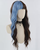 Brown Blue Curly Synthetic Wig HW547