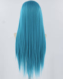 Long Straight Blue Synthetic Lace Front Wig WW841