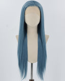 Long Straight Blue Synthetic Lace Front Wig WW816