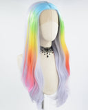 Blue Rainbow Purple Synthetic Lace Front Wig WT252