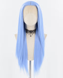 Long Blue Synthetic Lace Front Wig WW065