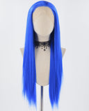 Blue Long Straight Synthetic LaceFrontWig WW765