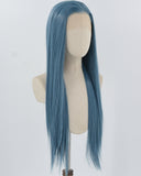 Long Straight Blue Synthetic Lace Front Wig WW816