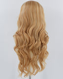 Blonde Brown Mixed Long Wavy Synthetic Lace Front Wig WW739