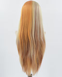 Orange Brown Blonde LongStraight Synthetic Lace Front Wig WW759