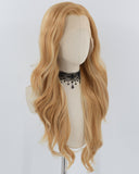 Blonde Brown Mixed Long Wavy Synthetic Lace Front Wig WW739