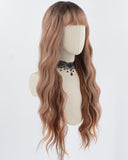 Ombre Brown Long Curly Synthetic Wig HW504