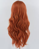 Coper Red Wavy Synthetic Lace Front Wig WW738