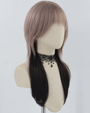 Grey Pink Ombre Black Cosplay Synthetic Wig HW598