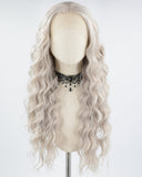 Long Curly Grey Synthetic Lace Front Wig WT253