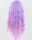 Purple Ombre Pink Curly Synthetic Wig HW564