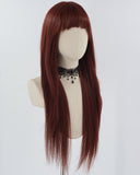 30 Inch Long Dark Red Synthetic Wig HW572