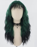 Green Black Curly Synthetic Wig HW496