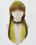 Green Ombre Brown Synthetic Wig HW524