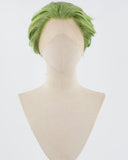 Green Short Synthetic Lace Front Wig MW013