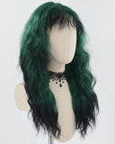 Green Black Curly Synthetic Wig HW496