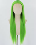 Green Long Straight Synthetic Lace Front Wig WW831