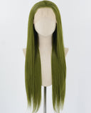 Green Long Straight Synthetic Lace Front Wig WW815