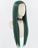 Dark Green Long Straight Synthetic Lace Front Wig WW732