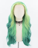 Ombre Green Synthetic Lace Front Wig WW717