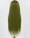 Green Long Straight Synthetic Lace Front Wig WW815