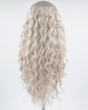 Long Curly Grey Synthetic Lace Front Wig WT253