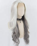 White Grey Black Synthetic Lace Front Wig WW761